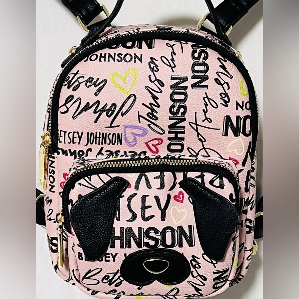 Betsey Johnson Pink Script Backpack